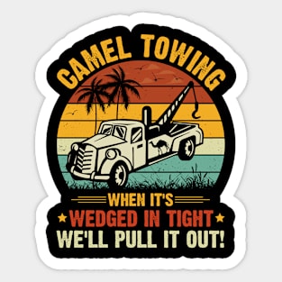 Camel Towing Adult Homor Sticker